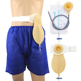 Colostomy bags, Reusable Drainable Pouches for Ostomy Ileostomy Stoma Care Portable Urine System Urinary Collection Bag with a Belt, Ostomy Supplies, Non-irritating, for Elderly&Man Day&Night (1000ml)