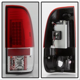 ACANII - For 1997-2003 Ford F150 99-07 F250 F350 F450 Superduty Red Clear LED Tail Lights Brake Lamps Pair Left+Right