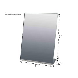 Marketing Holders 5”W x 7”H Mirror Slant Back Counter Top Jewelry Hair Travel Weddings Acrylic Animal Baby Makeup Speech Therapy Reflection Value Pack of 2