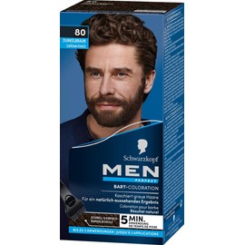 Schwarzkopf Men Perfect Bart-Coloration 80 Natur Schwarz-Braun Stufe 2 (4x 30 ml), Bartfärbemittel zum Kaschieren grauer Haare für ein natürlich aussehendes Ergebnis, schnelle Anwendung