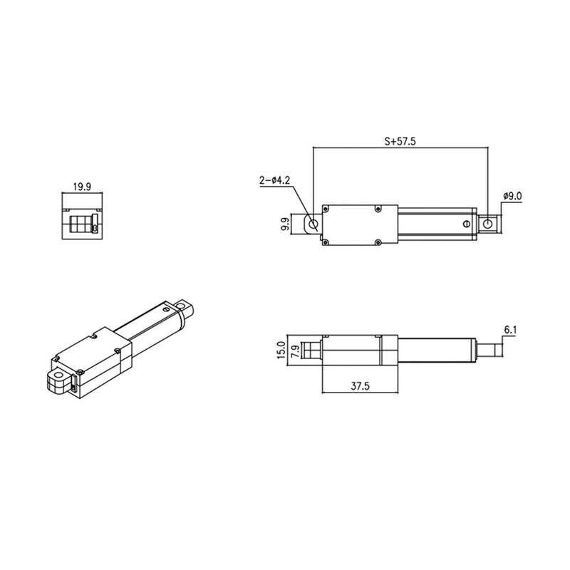 DC 12 V 100 mm Linear Actuators, Linear Actuator, Internal
