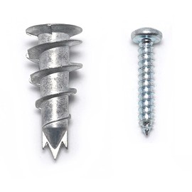 CONFAST Zinc Self-Drilling Drywall/Hollow-Wall Anchor Kit, 100 Pieces (50#8 Anchors+50 Zinc Plated Screws)