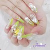 ⭐️ Lemon pearl handmade nail tip ✨ - Short C