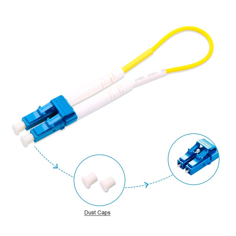 ipolex Fiber Optic Loopback Cable, OS2 LC Singlemode(9/125μm) Fiber Loopback