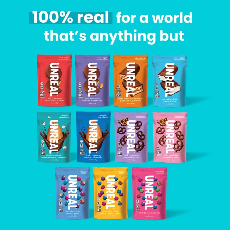 UNREAL Dark Chocolate Coconut Covered Almond, 4 OZ