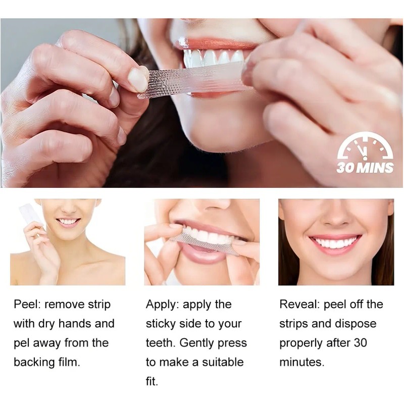 Tiras Blanqueadoras Dentales White Piezas Antideslizantes Higiene Bucal Dmtogeltd
