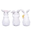 Hodao Easter Decoration Three-Bunny Figurine Set - Adorable Handcrafted White