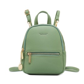FANDARE Mini Backpack Women's Fashion Backpacks Small Crossbody Bags Travel Shoulder Bags Handbag Girls School Daypacks Waterproof PU Leather Green
