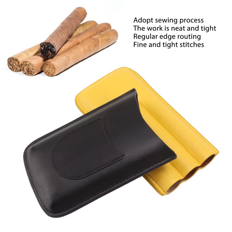 Lybunair Adjustable Cigar Case Leather Cigar Holder Leather Travel Humidor