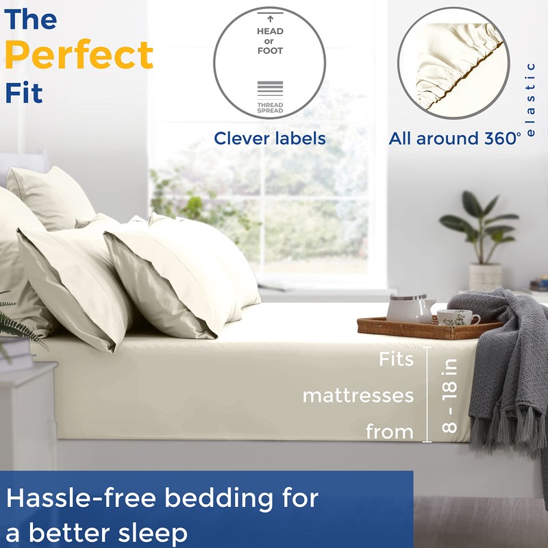 THREAD SPREAD Egyptian Cotton Sheets King Size - 600 Thread