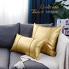 BRAWARM Gold Leather Throw Pillow Covers 20 X 20 Inches