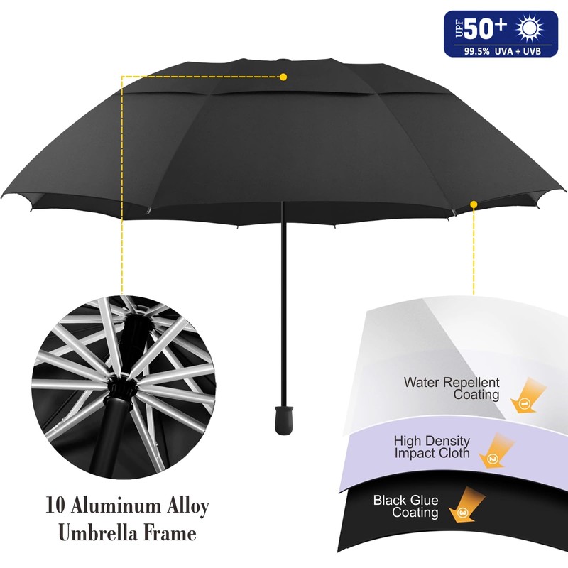 XLINGZA UPF 50+ Beach Umbrella with Adjustable Universal Clamp