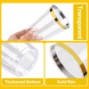 BESTVIP 12oz Gold Plastic Cups, 100 Pack Gold Rimmed Disposable