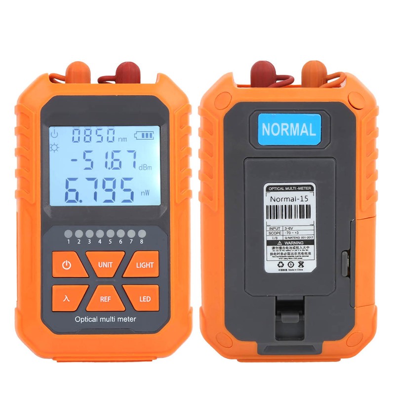 Optical Power Meter Mini Fiber Light Attenuation Tester Red‑Light All‑in‑One