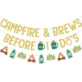 Campfire & Brews Before I Do's Banner for Camp Bachelorette Party Camping Bridal Shower Decorations