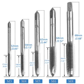Bestgle T-tap Wrench Set Adjustable T-Handle Tap Ratchet Holder Wrench with Metric M3 M4 M5 M6 M8 Taps Drill Bits, HSS Screw Threading Tool for Cutting Internal Threads