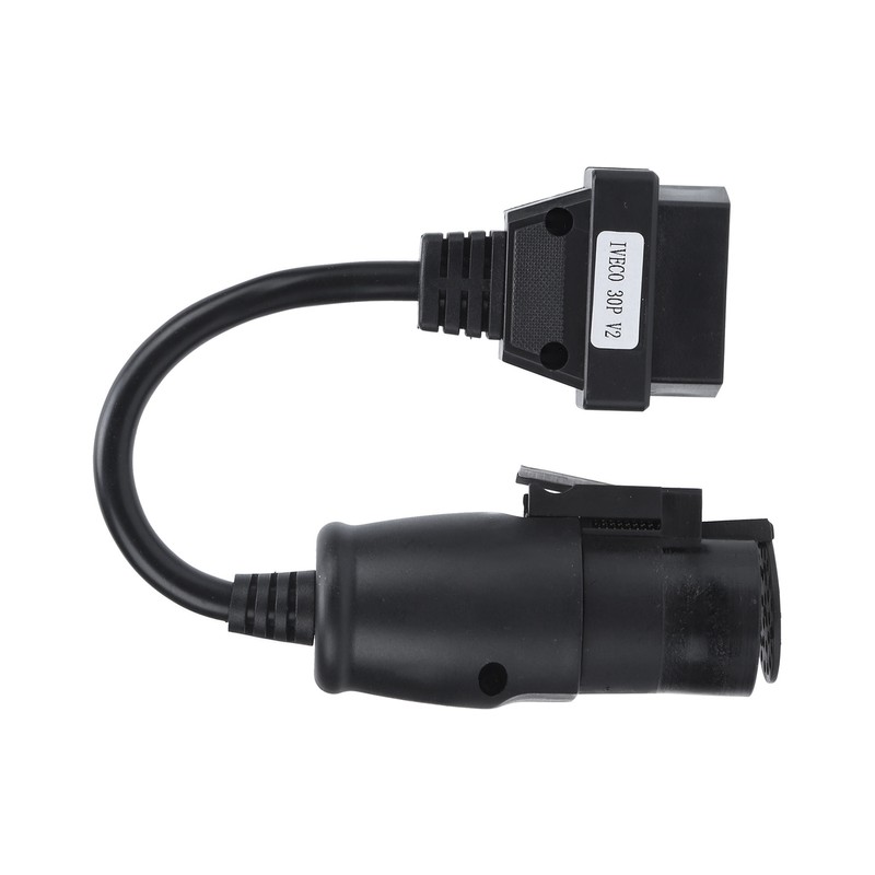 OBD2 30Pin‑16Pin Diagnostic Cable Adapter 250mm/9.8in Length Replacement for IVECO