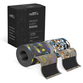 Elastic Bandage Wrap With Self Closure - 3" x 180" Compression Sports Wrap - 2 Breathable and Moisture Resistant Elasticated Medical Bandages for Foot, Leg, Arm, and Body Sprains