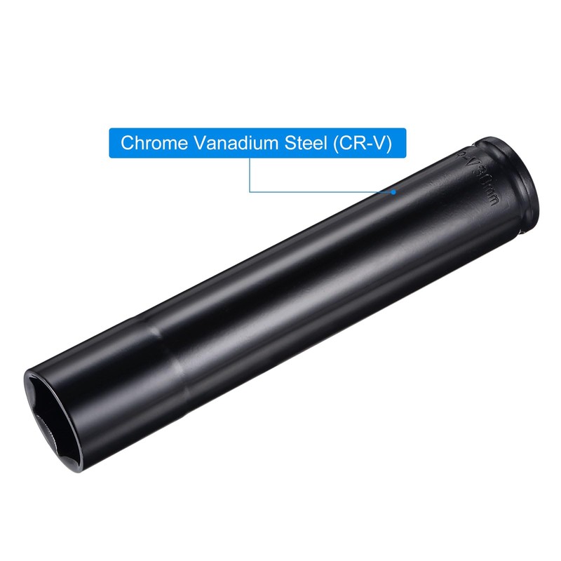 sourcing map 1/2 Inch 30 mm Impact Socket Heat Treated