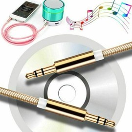 Aux Cable, Jack to Jack 3.5mm Nylon Braided Male to Male Audio Cable, Headphone Aux Cord Audio Stereo lead, Compatible with Microphone Headset Earphone Speaker Phone Laptop PC TV Car Mp3. (Pink)