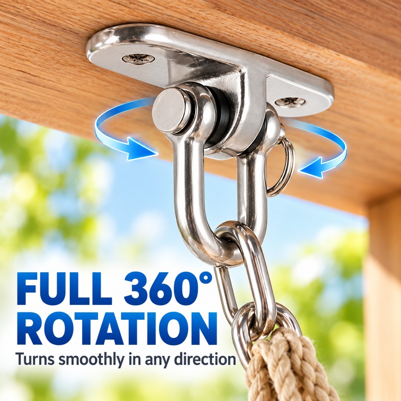 360° Rotating Swing Hanger Set, 304 Stainless Steel Ceiling Mount