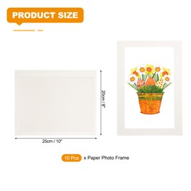 sourcing map 8 x 10 Cardboard Picture Frame, 10pcs White with Texture Photo Wall Display Paper Frame with Clear Film for Children's Drawing Artwork Display Gallery Wall Frame Exhibition
