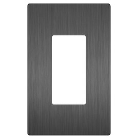 LIDER Brushed Finish Decorator Switch Cover, Screwless Wall Plate, Mid-Size 1-Gang 4.88" x 3.11", Unbreakable Polycarbonate Thermoplastic, UL Listed, LSWP-31M-BSG, Brushed Space Gray