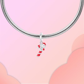 LUXILLA Christmas Candy Charm 925 Sterling Silver Fits Bracelets Necklace Pendant Bead Charms Jewelry Gift for Women Family Friends
