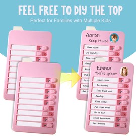 2 Pcs Mini to Do List Checklist Board, Chores Chart for Kids Adults Routine Chart for Children, to Do Board for Wall Fridge Kitchen, to Do List Planner with 52 Replaceable Blank Paper