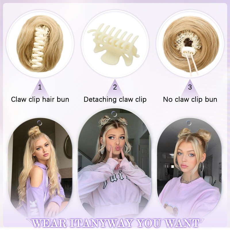 Space Buns Hair Piece 2PCS Mini Clip in Hair Bun