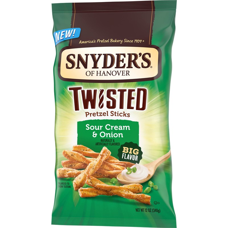 Snyder's Sour Cream & Onion Twisted Pretzels 12oz (Bag of