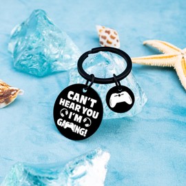 Video Game Keychain for Boy Teen Son Game Players Gifts for Games Lovers Funny Gaming Gifts for Men Boy -Can't Hear You I'm Gaming