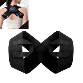 Shoulder straps, straight back trainer, hunchback correction device, posture improvement correction strap, shoulder protection, chest extension, neck protection (Black, M)