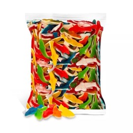 Sunny Island Assorted Fruit Gummy Sharks Candy, Real Fruit Juice , Gluten-Free, 2 Pounds