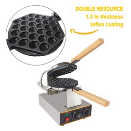 Bubble Waffle Maker Kitchen IMPROVED Puffle Waffle Maker Rotated Nonstick (Grill/Oven for Cooking Puff, Hong Kong Style, Egg, QQ, Muffin, Eggettes and Belgian Bubble Waffles) (220V EURO Plug)