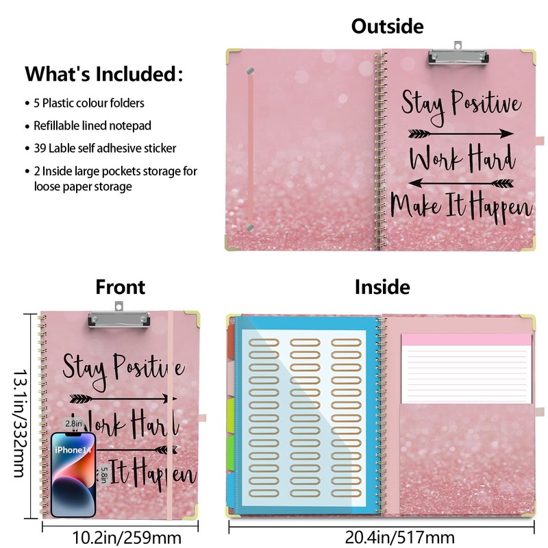 Clipboard Folio with Storage Clipboards Padfolio Notebook for Letter Size
