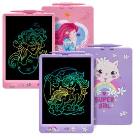DYNASONIC 10 Inch LCD Writing Tablets for Kids 2 Pack Magnetic Drawing Board Educational Toy