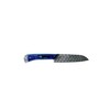 Breliser 3-Piece Diamond-Hammered Damascus Knife Set, Blue Pakkawood Handle -