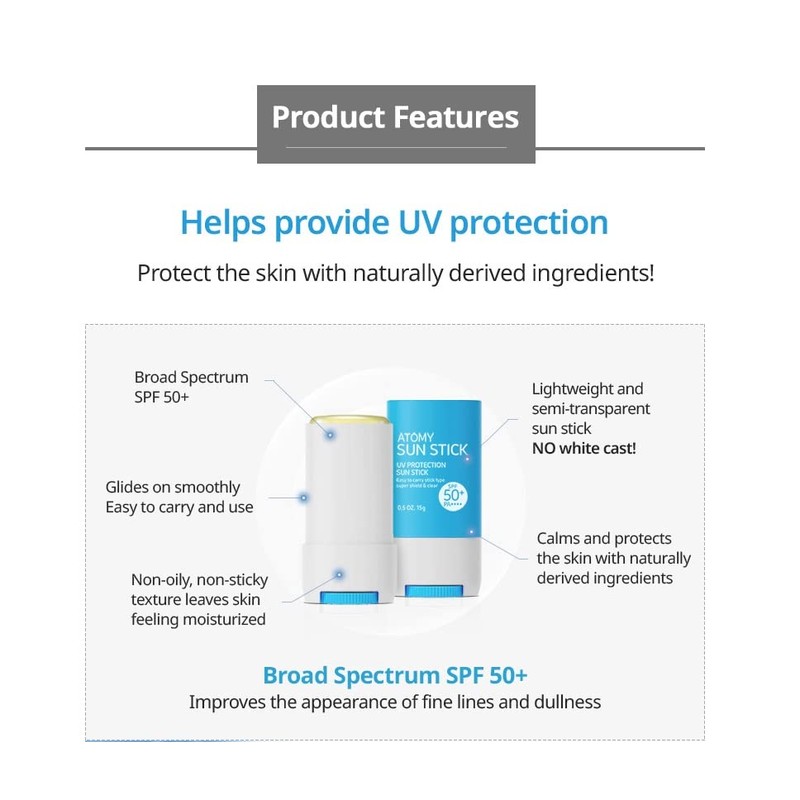 Atomy Protector Solar en Barra 15gr Sun Stick FPS 50+