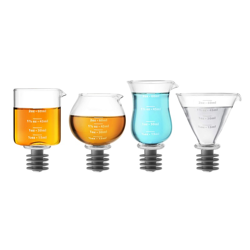 Final Touch Bottle-Top Jigger Stoppers, Set of 4 (FTA7037)