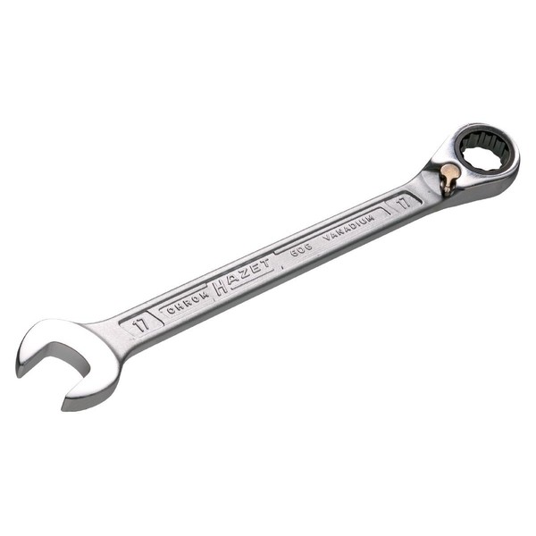 Hazet 17 mm Ratcheting Combination Wrench Reversible - Silver