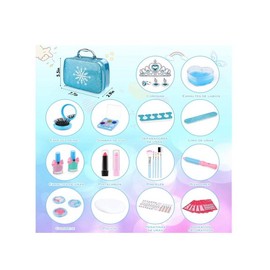 Kit De Maquillaje Para Niñas 32 Pcs Azul Malubero Juegos De Maquillaje