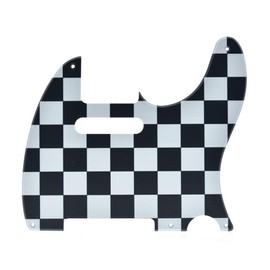 KAISH American Vintage 5 Hole Tele Pickguard TL Guitar Pick Guard Scratch Plate for Tele/Telecaster Black/White Grid