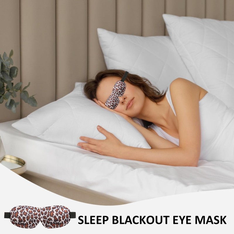 1 Sleeping Eye Mask, 1 Leopard Print Nightcap, Three-Dimensional Eye