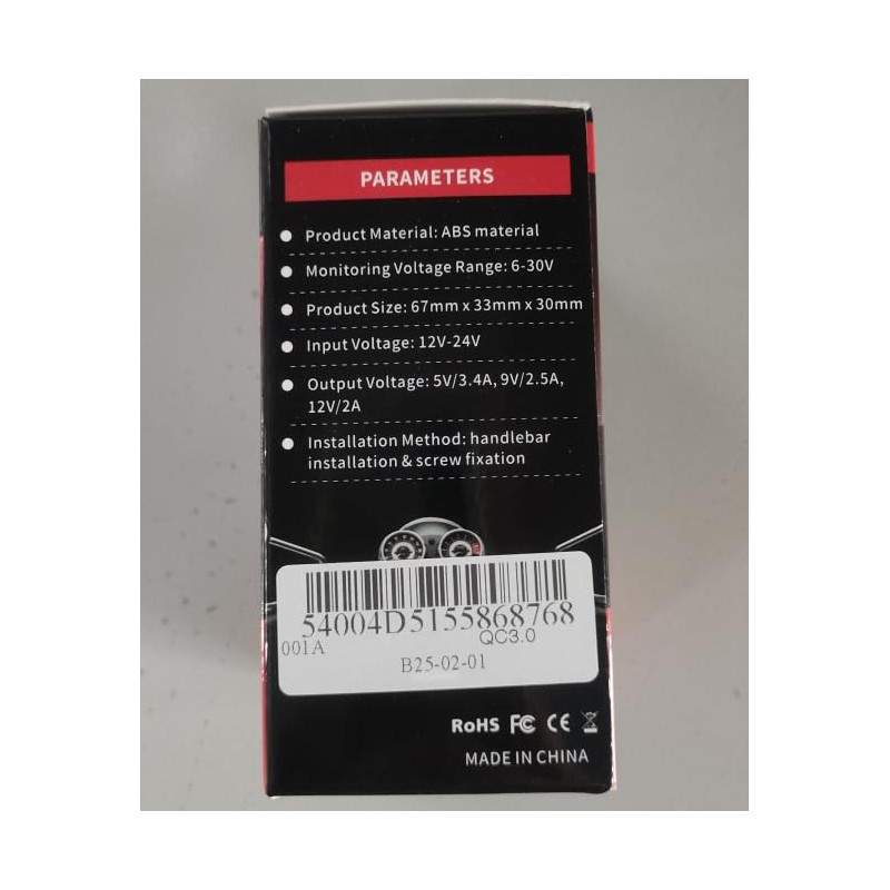 ZEXMTE 12 V USB Socket Motorcycle, 6.4 A Quick Charge