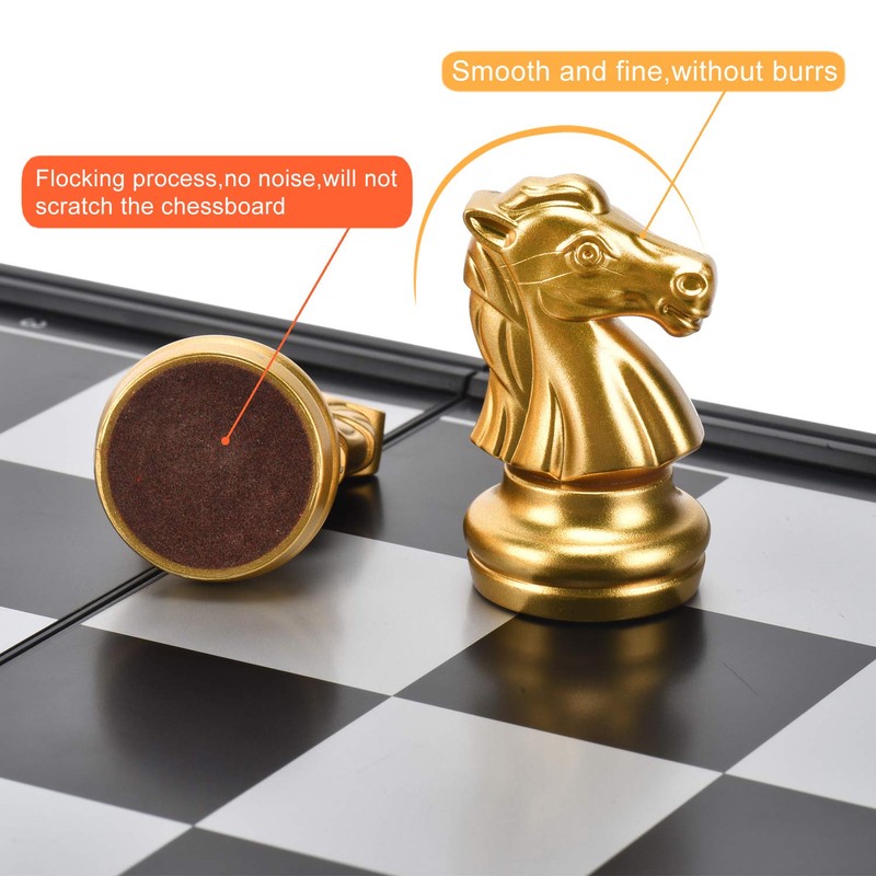 QuadPro 3 in 1 Magnetic Chess Checkers Backgammon Board Game