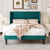 SHA CERLIN Full Size Velvet Bed Frame with Vertical Channel