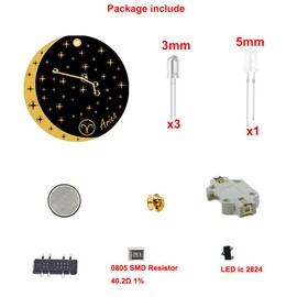 Treedix Soldering Practice Kit Star Signs Electronics DIY Soldering Project Kit Light up Creative Present, New Version With Battery For Beginners, Students and DIYers (Aries)