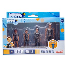 Simba 109391002 - Deep Nektons Familienpack, 4er Figurenset, Will, Ant, Fontaine, Kaiko, im schwarzen Tauch-Outfit, ab 3 Jahren