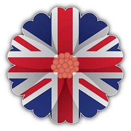 JJH Inc Magnet United Kingdom Flag Flower Flexible Vinyl Magnet Waterproof Car Magnetic Bumper Sticker 5"